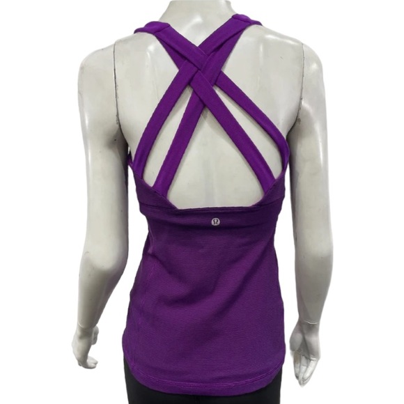 Lululemon Enhearten Tank Wee Stripe Tender Violet Black / Tender Violet Size 4 - Picture 7 of 11